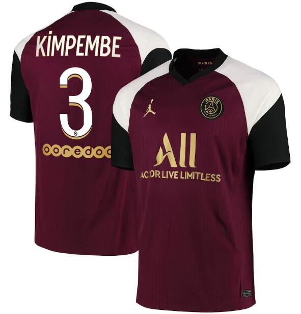 PSG Football Kit Third Soccer Jersey Kimpembe 3 2020/21